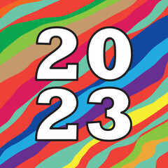 Happy New Year 2023 with Colorful Background