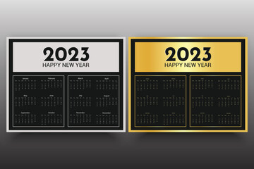 Modern calendar 2023 design template. Wall calendar 2023 year design.
