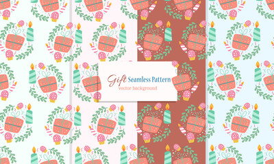 Fototapeta premium Seamless pattern with Gift design