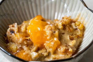 Persimmon with Tahini Sauce. Tahin and Walnut.