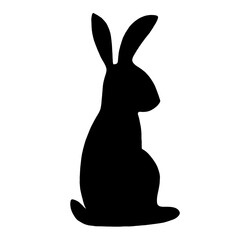 Obraz premium Black hand drawn Silhouette of rabbit