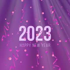 Purple New Year 2023 Template Design For Social Media, Banner, Poster