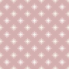 Floral ornament. Seamless abstract classic background with flowers. White pattern with repeating floral elements. Ornament for fabric, wallpaper and packaging