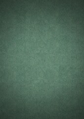 Fototapeta premium Hand-drawn unique abstract symmetrical seamless ornament. Dark semi transparent green on a light cold green with vignette of a darker background color. Paper texture. A4. (pattern: p04e)