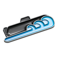 3d icon or 3d badge of submarine logo