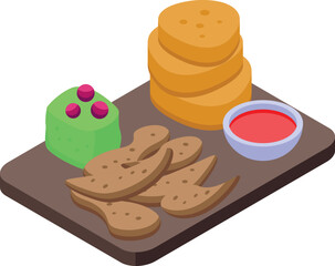 Portugal snack icon isometric vector. Food cuisine. Meal dish