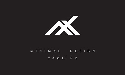 Obraz premium AX or XA Minimal Logo Design Vector Art Illustration 
