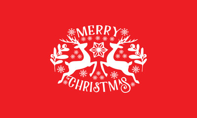 merry christmas with deer