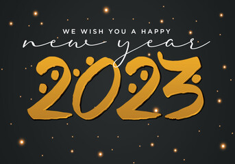Obraz na płótnie Canvas We wish you a happy new year 2023, New year wish card, 2023 new year, confetti invitation card.