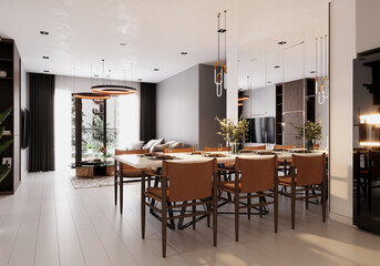 3d render of living room