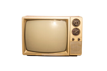 Isolated vintage television on transparent no background ready for your design