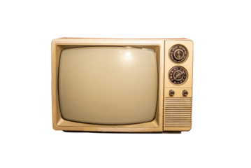Isolated vintage television on transparent no background ready for your design