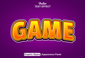 Game text effects with graphic style and editable.