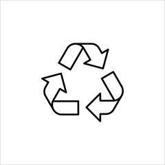 Fototapeta premium Recycling icon vector technology symbol on white background
