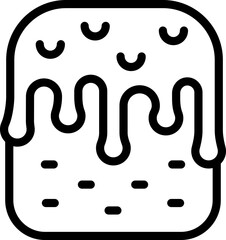 Sugar cake icon outline vector. Panettone bread. Food baked