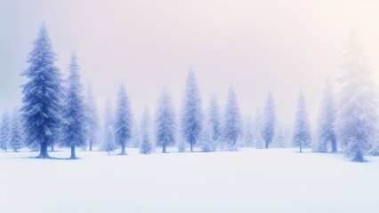 Fir trees in winter snow, Christmas background,  Beauty of nature concept.