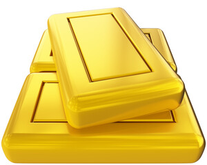 Gold bars blank stack isolated