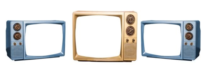 Retro television screens with transparent background ready to use in your design