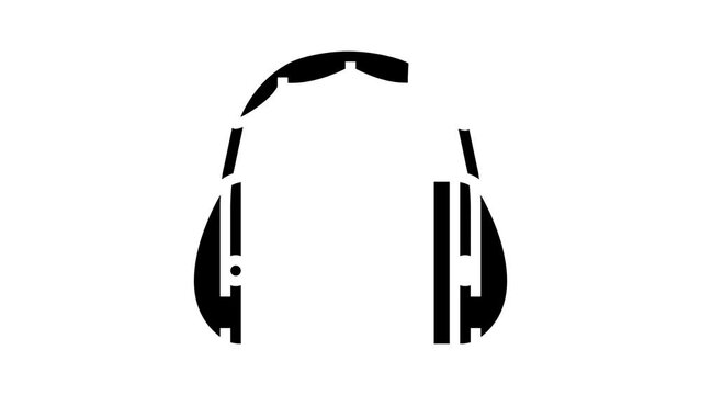 ear muffs glyph icon animation