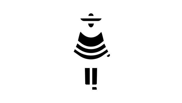 latino man glyph icon animation