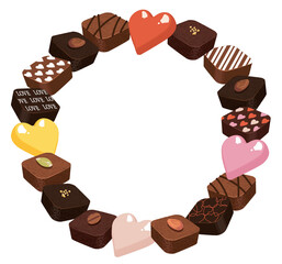 Valentine's Day material. various kinds of chocolate.