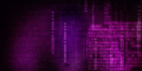 2d illustration abstract digital binary data on computer screen