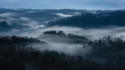 fog over the mountains