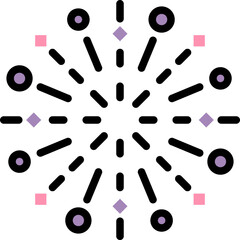 aerial fireworks line filled icon