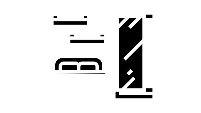 bedroom furniture glyph icon animation
