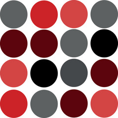 Multi-colored regular-shaped circles arranged in the shape of a square