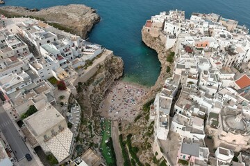 Naklejka premium Aerial view of Polignano a Mare , Italy.