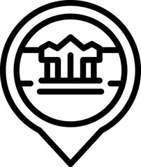 Cambodia location icon outline vector. Temple map. National skyline