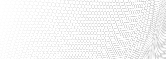 Network concept hexagonal pattern in 3D dimensional perspective, abstract background of future technology, science dynamic backdrop.