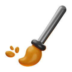 Premium Graphic Design paint brush icon 3d rendering on isolated background