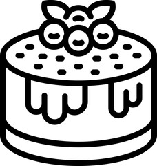 Sweet pie icon outline vector. Sweet cake. Cherry piece