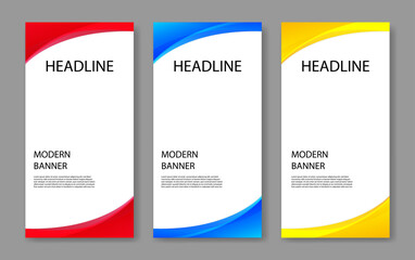 vertical banner business collection wave shape