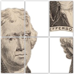 Banner with Portrait of U.S. president Thomas Jefferson