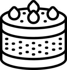Cream cake icon outline vector. Sweet pie. Pastry cheesecake