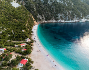 view of the sea and the beach from high