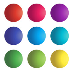 set of colored gradient ball