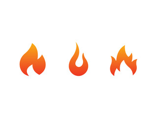 Fire flames icon set. Different flame symbols. Vector illustration