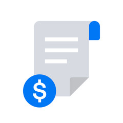 Invoice icon. Payment and bill invoice. Receipt icon. Tax and order symbol. Payroll icon. Vector illustration