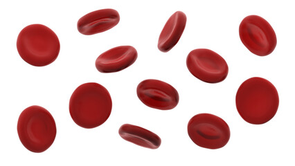 Blood cells isolated on white background. 3d illustration.