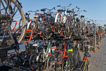 Amsterdam, the Netherlands - hundreds of bikes