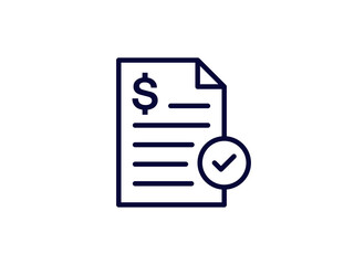 Invoice icon. Payment and bill invoice. Tax receipt sign design. Order symbol concept. Payroll document icon. Vector invoice icon