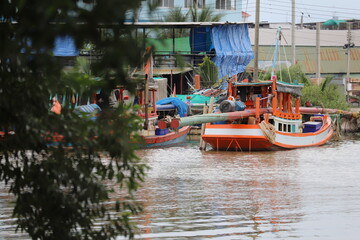 Fototapeta na wymiar Boats on the rivers of Thailand