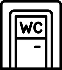 Public wc door icon outline vector. Toilet room. Male boy