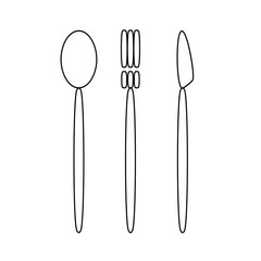 illustrazione con sagoma di posate da tavola su sfondo trasparente