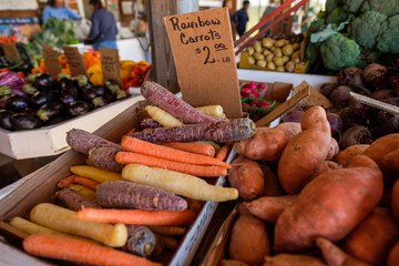 Rainbow carrots for sale in Farmer's Market