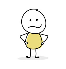 Caricature concept. Angry stickman. Vector.